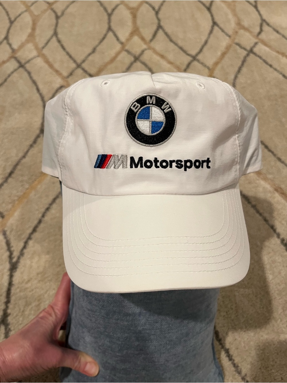 BMW Motorsport Puma White Embroidered Logo Adjustable Baseball Cap